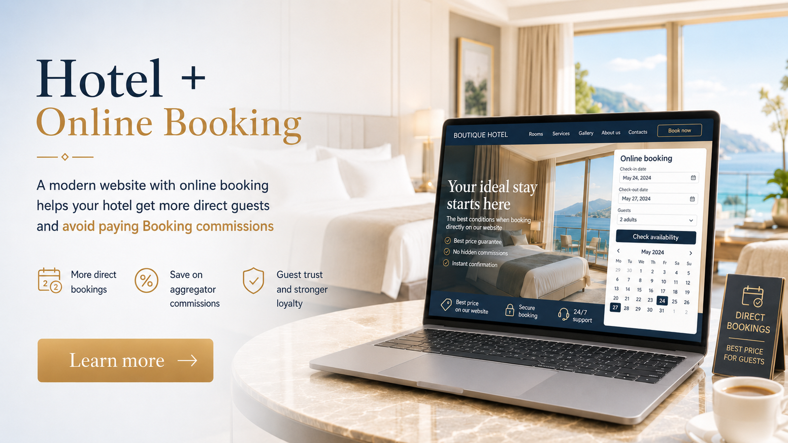 Hotel website with online booking in Moldova