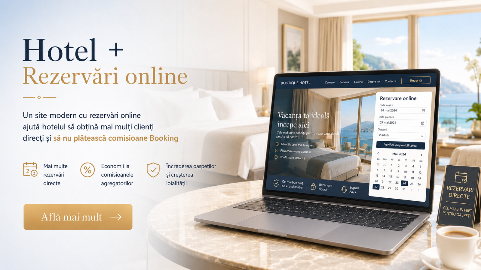 Site pentru hotel cu rezervări online în Moldova