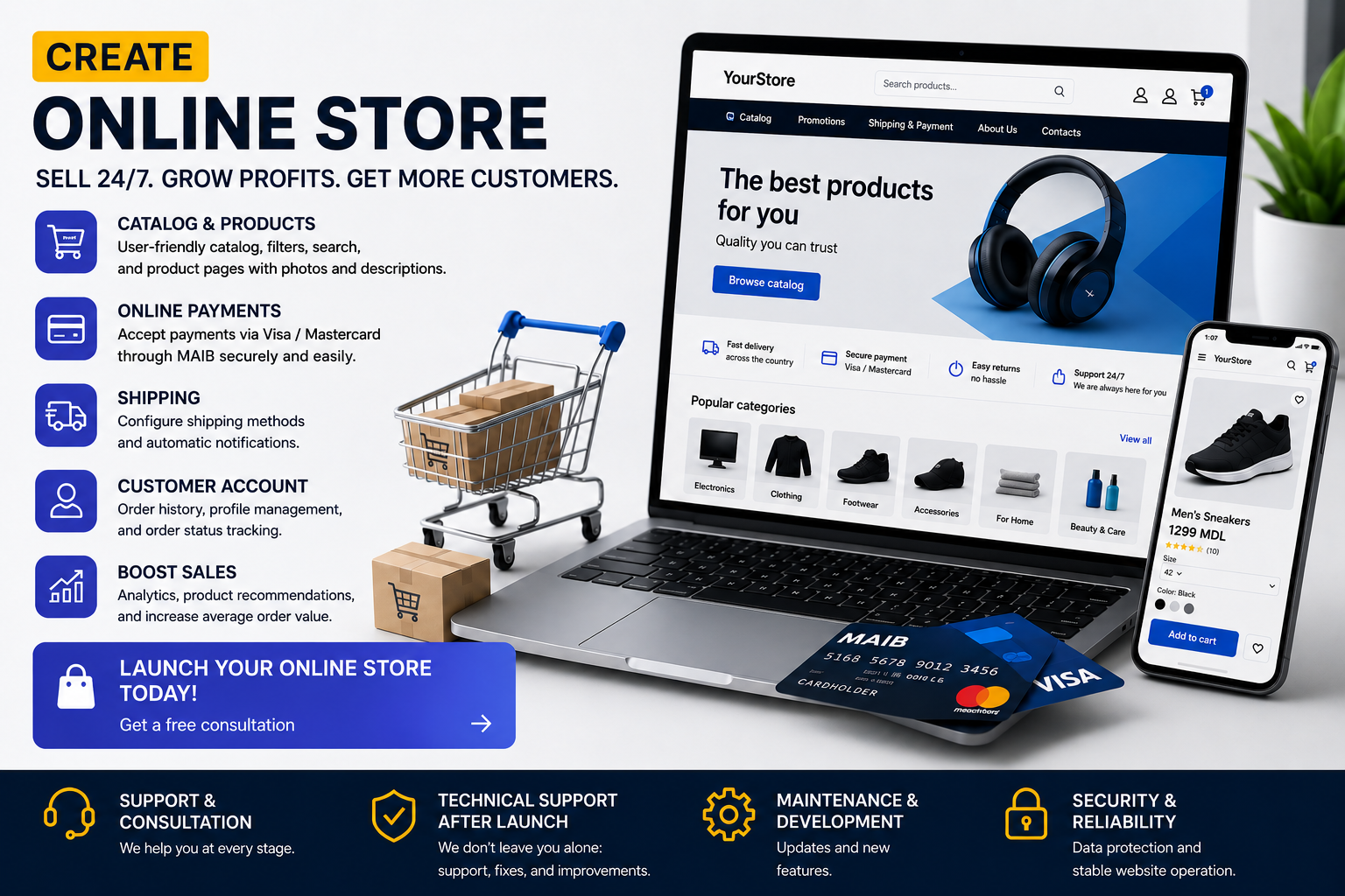 Online store development in Moldova