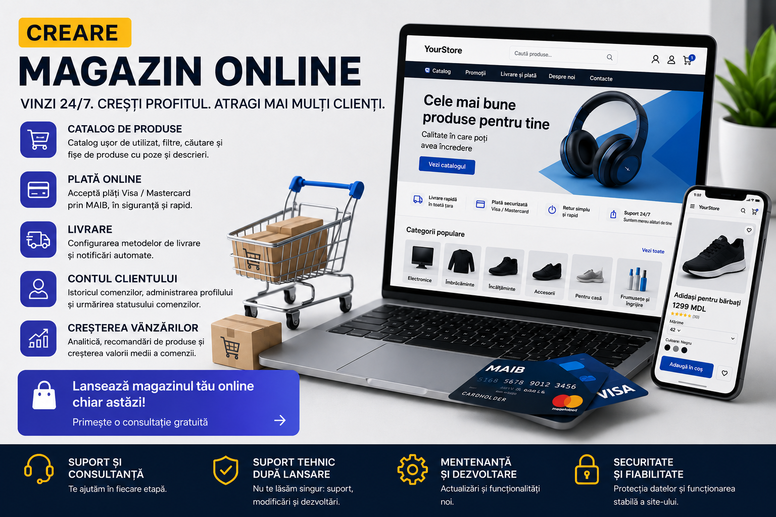 Creare magazin online în Moldova
